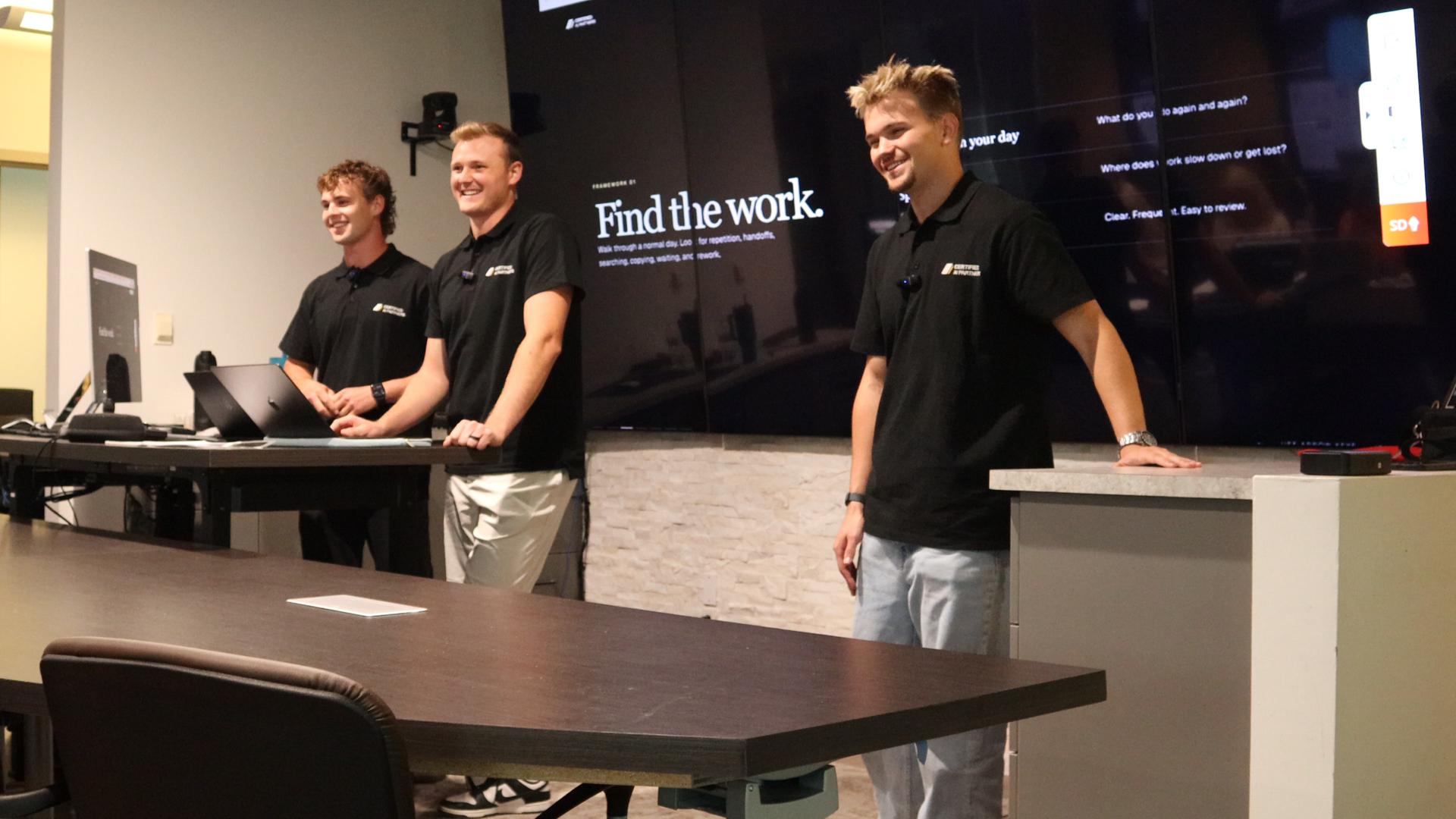 The Certified AI Partners founders presenting at an executive AI briefing in Sandy, Utah